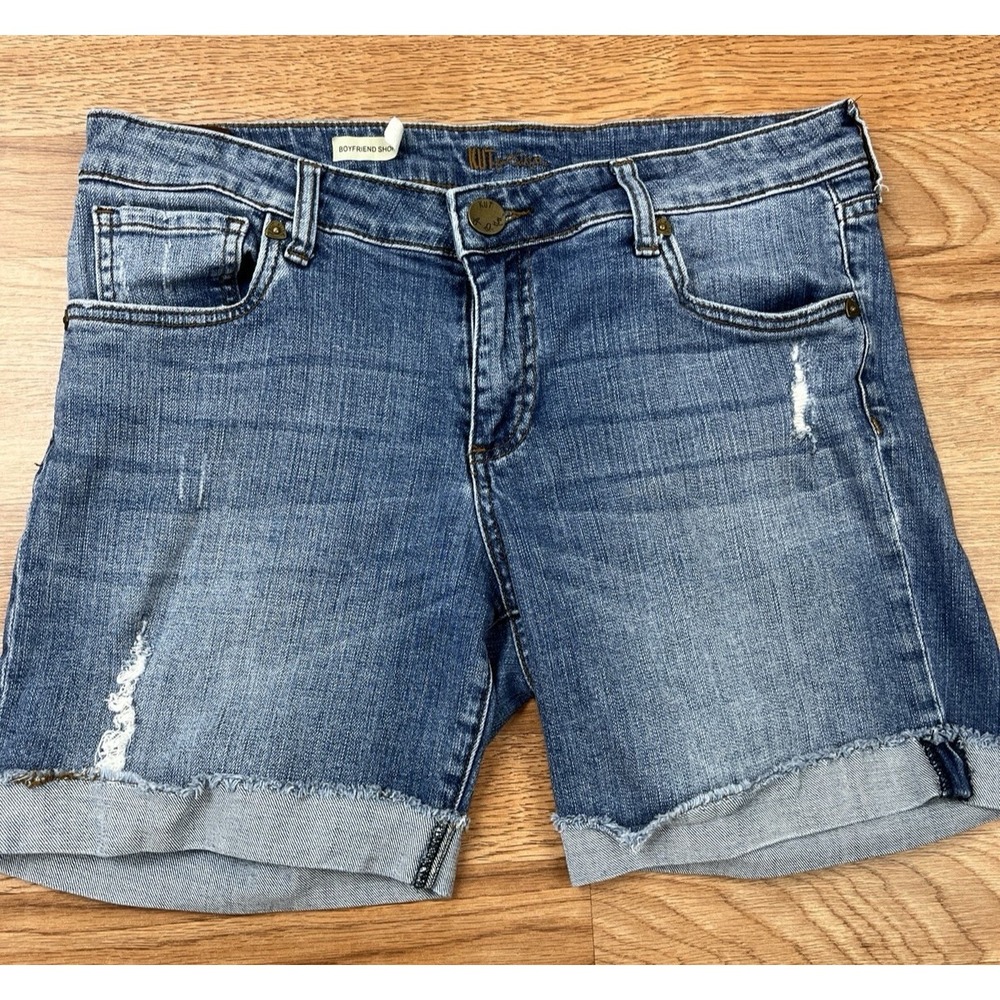 Kut From The Kloth Boyfriend Shorts Denim Jean Cuffed Women's Size 8